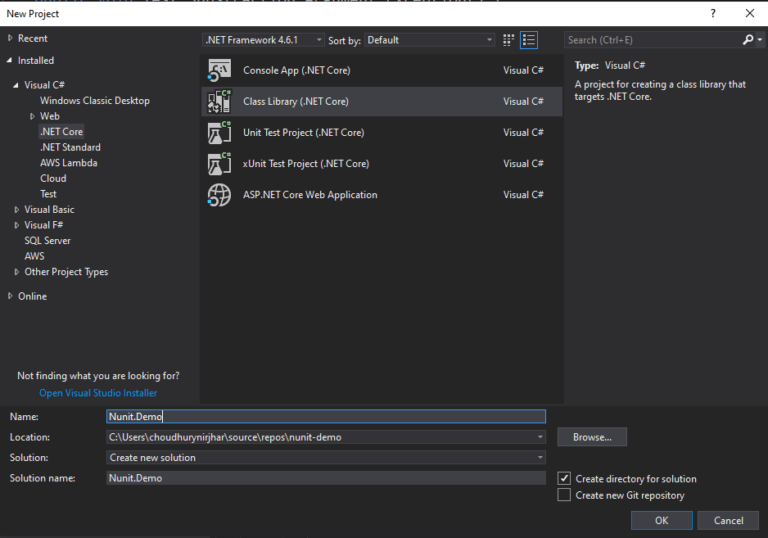 NUnit a unit testing framework for .Net Core - Introduction