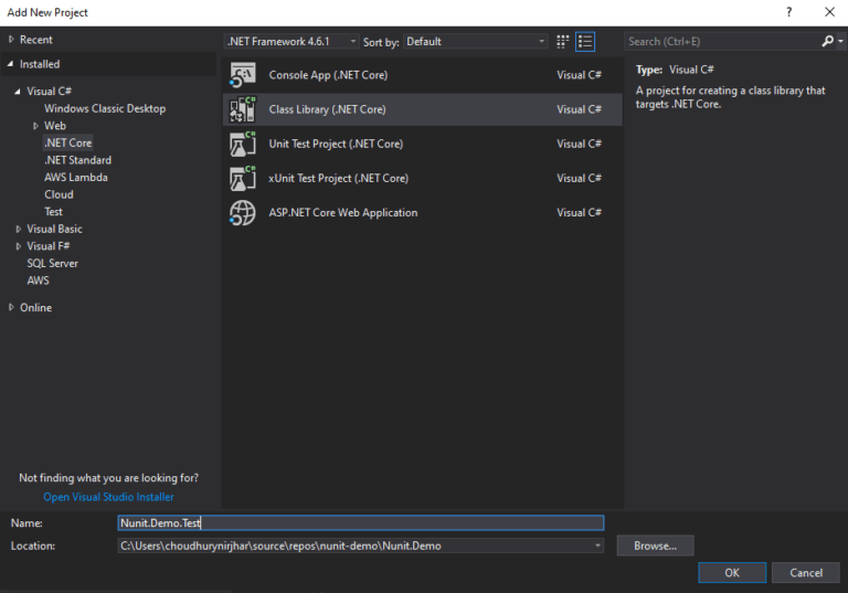 NUnit a unit testing framework for .Net Core - Introduction