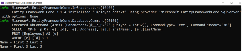 IEnumerable VS IQueryable SQL query output